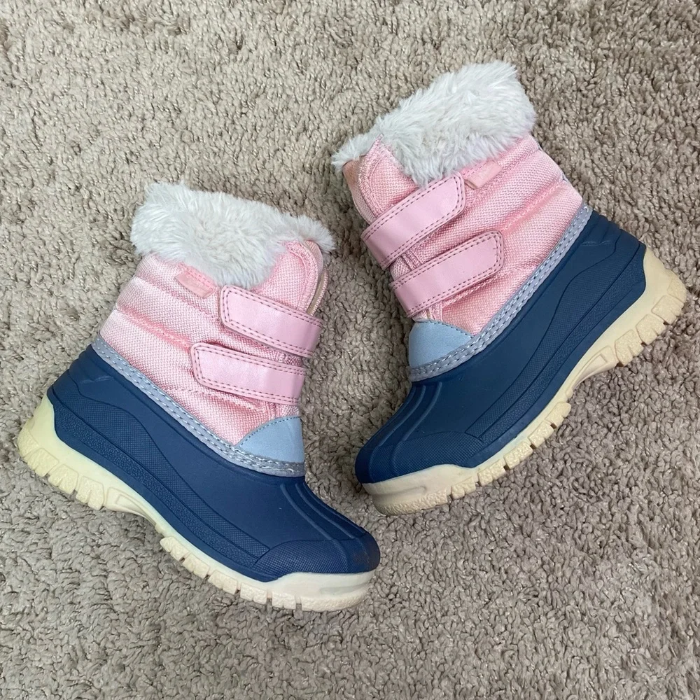 OshKosh B'Gosh Toddler Little Girls Kids Yule Faux Fur Snow Rain Duck Boots 9 M